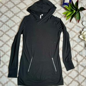 Hooded sweater dress black